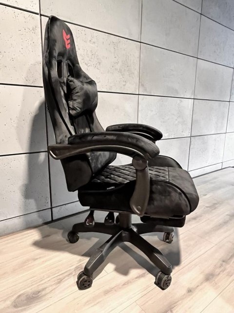 Fotel obrotowy gamingowy XL POKER PRO BLACK ALCANTARA II GATUNEK