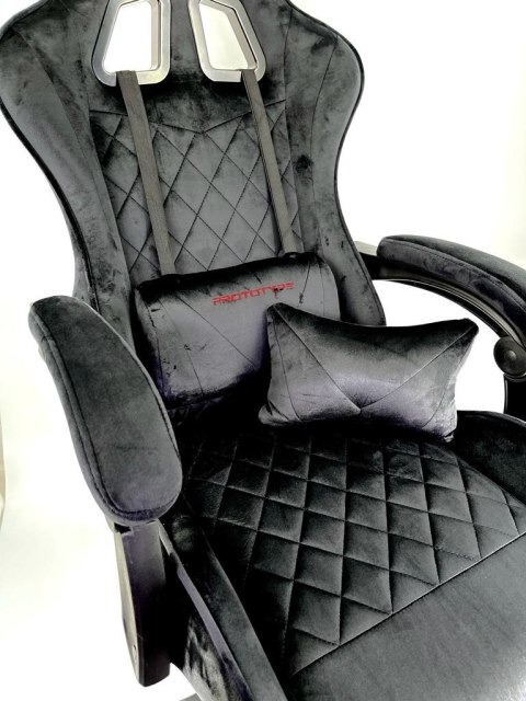 Fotel obrotowy gamingowy XL POKER PRO BLACK ALCANTARA II GATUNEK
