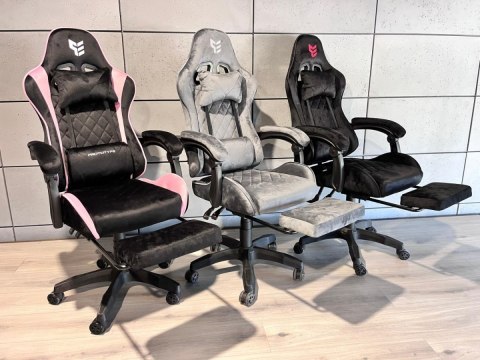 Fotel obrotowy gamingowy XL POKER PRO BLACK ALCANTARA II GATUNEK
