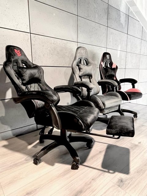 Fotel obrotowy gamingowy XL POKER PRO BLACK ALCANTARA II GATUNEK