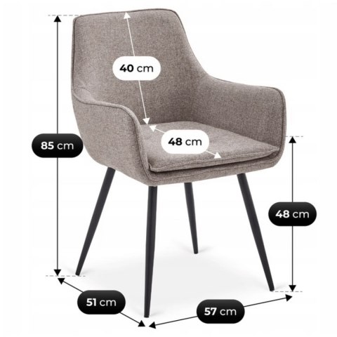 Zestaw Stół ALICANTE 160-200 cm Czarny/Orzech i 4 Krzesła EDRICK Brązowe
