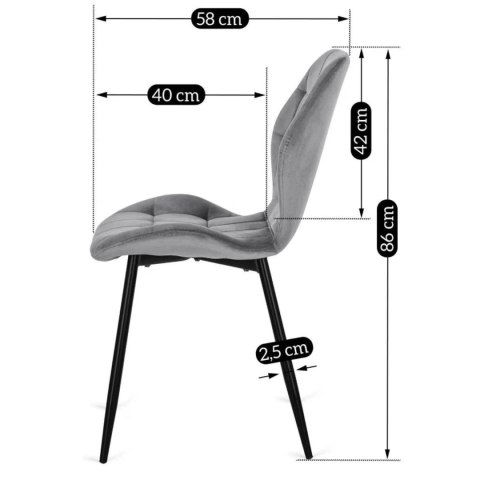 Zestaw Stół DORIAN 80-160 cm cm Dąb Rustykalny/Czarny i 6 Krzeseł LUCKY Szarych