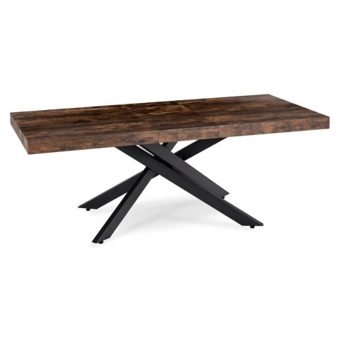 Zestaw Stół HAMPTON 160-240 cm Dąb Rustykalny/Czarny i 4 Krzesła BRESSO Czarne