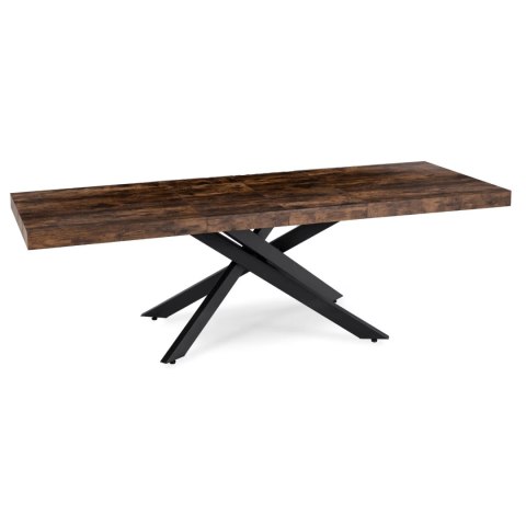 Zestaw Stół HAMPTON 160-240 cm Dąb Rustykalny/Czarny i 4 Krzesła BRESSO Czarne