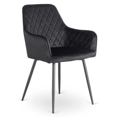 Zestaw Stół HAMPTON 160-240 cm Dąb Rustykalny/Czarny i 4 Krzesła BRESSO Czarne
