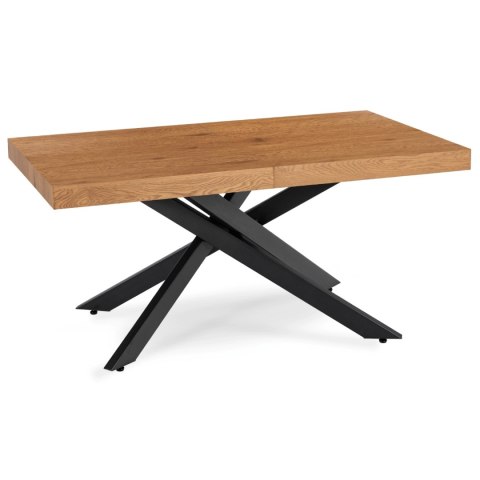 Zestaw Stół HAMPTON 160-240 cm Dąb/Czarny i 4 Krzesła BRESSO Beżowe