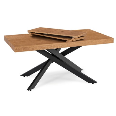 Zestaw Stół HAMPTON 160-240 cm Dąb/Czarny i 4 Krzesła BRESSO Beżowe
