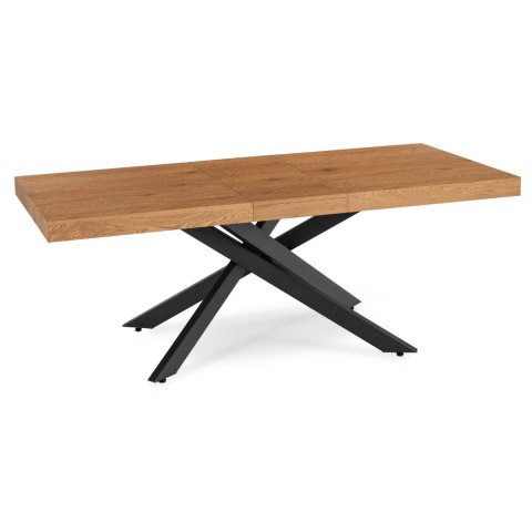 Zestaw Stół HAMPTON 160-240 cm Dąb/Czarny i 4 Krzesła BRESSO Beżowe