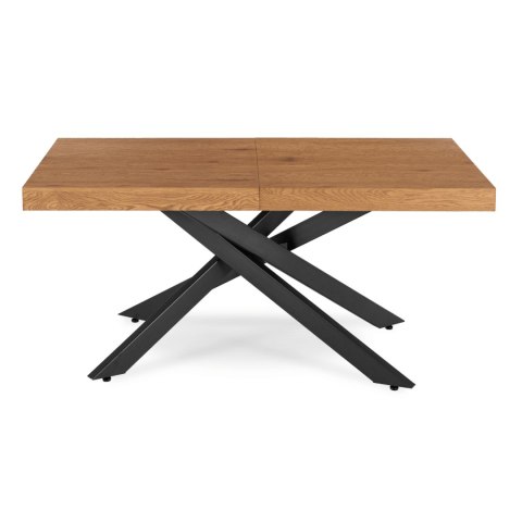Zestaw Stół HAMPTON 160-240 cm Dąb/Czarny i 4 Krzesła BRESSO Beżowe