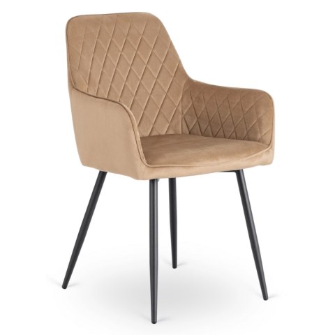 Zestaw Stół HAMPTON 160-240 cm Dąb/Czarny i 4 Krzesła BRESSO Beżowe