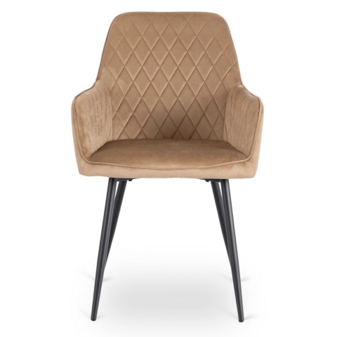 Zestaw Stół HAMPTON 160-240 cm Dąb/Czarny i 4 Krzesła BRESSO Beżowe