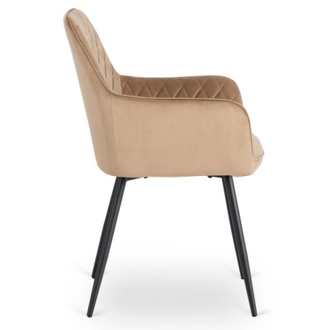 Zestaw Stół HAMPTON 160-240 cm Dąb/Czarny i 4 Krzesła BRESSO Beżowe