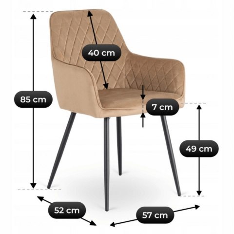 Zestaw Stół HAMPTON 160-240 cm Dąb/Czarny i 4 Krzesła BRESSO Beżowe