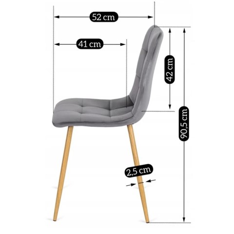 Zestaw Stół HARRY 102-142 cm Dąb Artisan i 6 Krzeseł FREDY Szarych