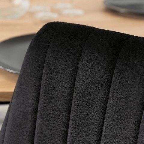 Zestaw Stół HARRY 102-142 cm Dąb Artisan/Czarny i 4 Krzesła BARI Czarne