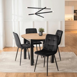 Zestaw Stół HARRY 102-142 cm Dąb Artisan/Czarny i 4 Krzesła PERU Czarne