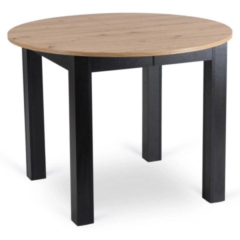 Zestaw Stół HARRY 102-142 cm Dąb Artisan/Czarny i 6 Krzeseł PERU Czarnych