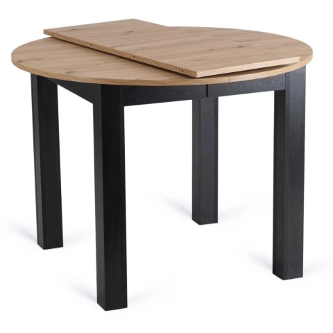 Zestaw Stół HARRY 102-142 cm Dąb Artisan/Czarny i 6 Krzeseł PERU Czarnych