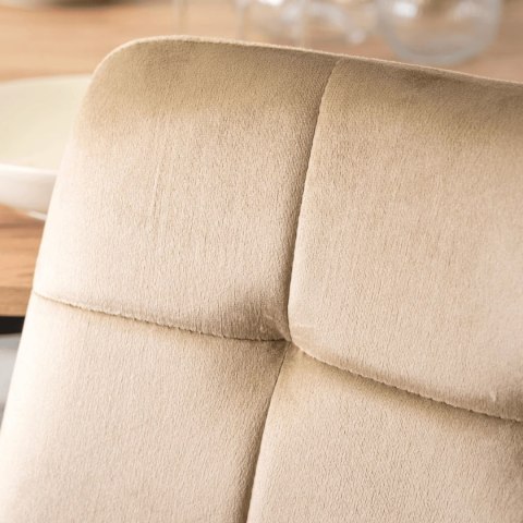 Zestaw Stół HARRY 102-142 cm Dąb Craft/Czarny i 4 Krzesła PERU Beżowe