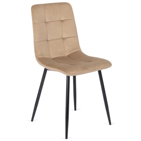 Zestaw Stół HARRY 102-142 cm Dąb Craft/Czarny i 4 Krzesła PERU Beżowe