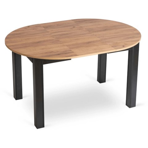 Zestaw Stół HARRY 102-142 cm Dąb Craft/Czarny i 4 Krzesła PERU Czarne