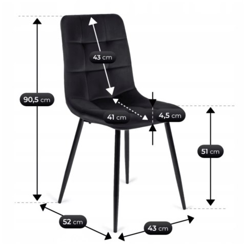 Zestaw Stół HARRY 102-142 cm Dąb Craft/Czarny i 4 Krzesła PERU Czarne