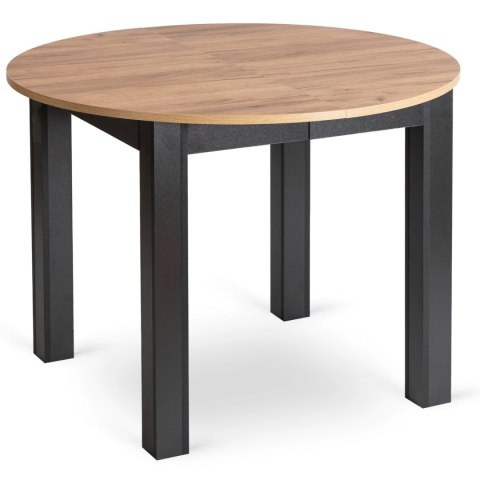 Zestaw Stół HARRY 102-142 cm Dąb Craft/Czarny i 4 Krzesła ROBIN 2 Czarne