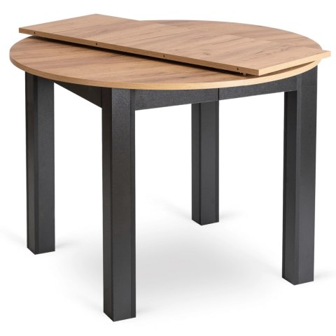 Zestaw Stół HARRY 102-142 cm Dąb Craft/Czarny i 4 Krzesła ROBIN 2 Czarne