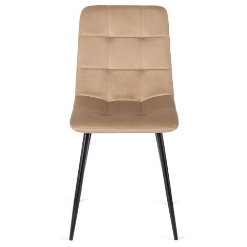 Zestaw Stół HARRY 102-142 cm Dąb Craft/Czarny i 6 Krzeseł PERU Beżowych
