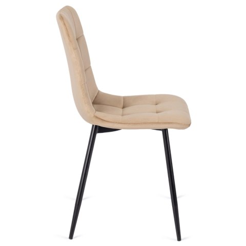 Zestaw Stół HARRY 102-142 cm Dąb Craft/Czarny i 6 Krzeseł PERU Beżowych