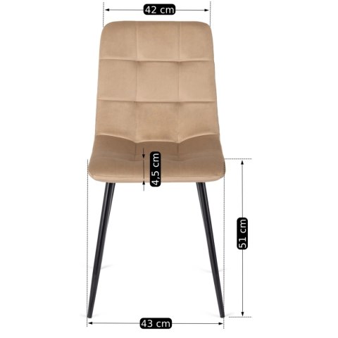 Zestaw Stół HARRY 102-142 cm Dąb Craft/Czarny i 6 Krzeseł PERU Beżowych