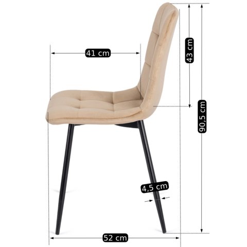 Zestaw Stół HARRY 102-142 cm Dąb Craft/Czarny i 6 Krzeseł PERU Beżowych