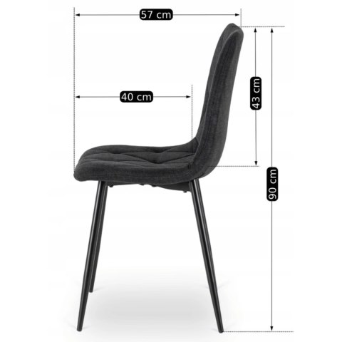 Zestaw Stół HARRY 102-142 cm Dąb Craft/Czarny i 6 Krzeseł ROBIN 2 Czarnych