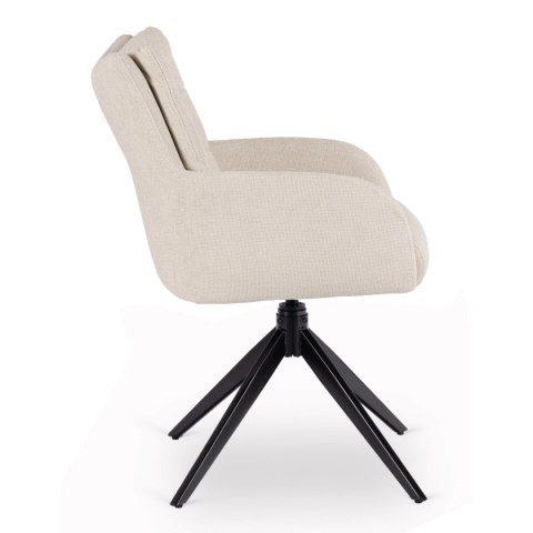 Zestaw Stół IBIZA 160-240 cm Czarny Marmur/Czarny i 4 Krzesła JULY Kremowe