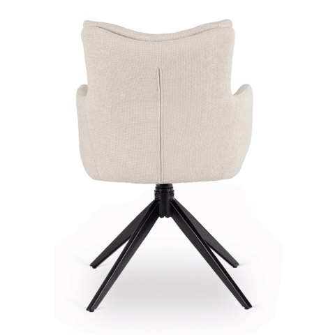 Zestaw Stół IBIZA 160-240 cm Czarny Marmur/Czarny i 4 Krzesła JULY Kremowe