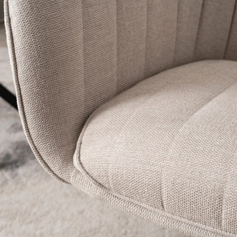 Zestaw Stół IBIZA 160-240 cm Czarny Marmur/Czarny i 4 Krzesła MUMBAI Kremowe