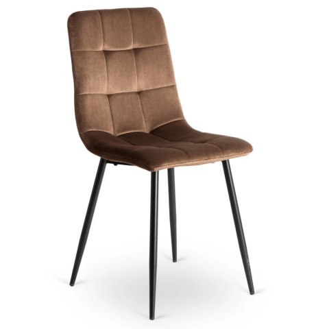 Zestaw Stół LAUREN 90 cm Dąb Rustykalny/Czarny i 4 Krzesła PERU Brązowe