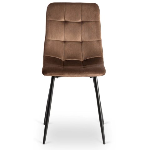 Zestaw Stół LAUREN 90 cm Dąb Rustykalny/Czarny i 4 Krzesła PERU Brązowe