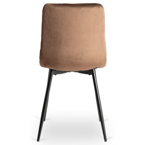 Zestaw Stół LAUREN 90 cm Dąb Rustykalny/Czarny i 4 Krzesła PERU Brązowe