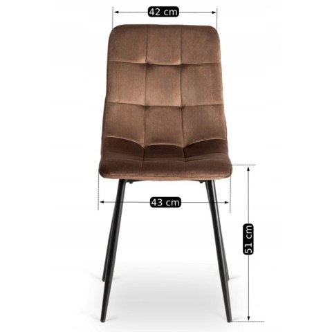 Zestaw Stół LAUREN 90 cm Dąb Rustykalny/Czarny i 4 Krzesła PERU Brązowe