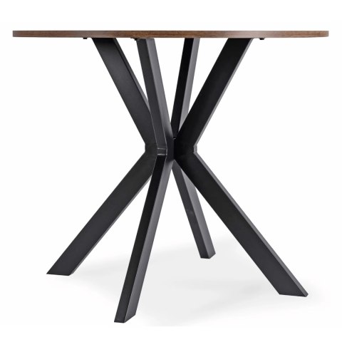 Zestaw Stół LAUREN 90 cm Dąb Rustykalny/Czarny i 4 Krzesła ROBIN Czarne