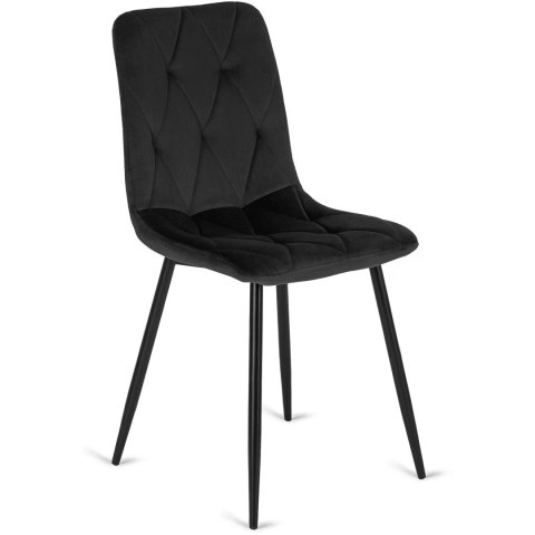 Zestaw Stół LAUREN 90 cm Dąb Złoty/Czarny i 4 Krzesła ROBIN Czarne