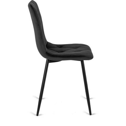 Zestaw Stół LAUREN 90 cm Dąb Złoty/Czarny i 4 Krzesła ROBIN Czarne