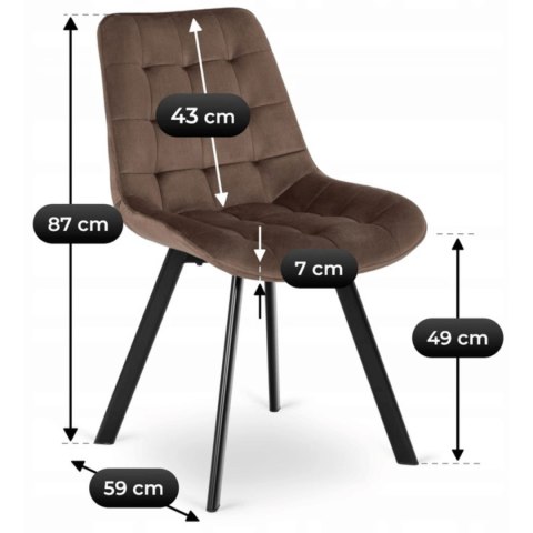 Zestaw Stół LUKAS 100-250 cm Dąb Rustykalny/Czarny i 4 Krzesła RICK Brązowe