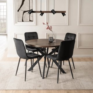 Zestaw Stół LUKAS 100-250 cm Orzech/Czarny i 4 Krzesła PERU Czarne