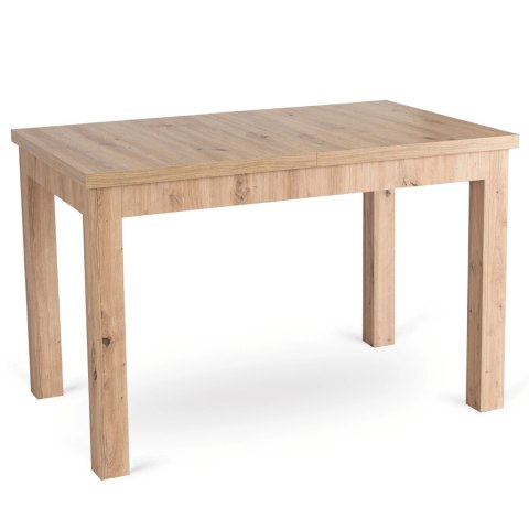 Zestaw Stół SKUBI 120-160 cm Dąb Artisan i 4 Krzesła RODRI Beżowe