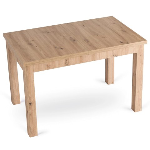 Zestaw Stół SKUBI 120-160 cm Dąb Artisan i 4 Krzesła RODRI Beżowe