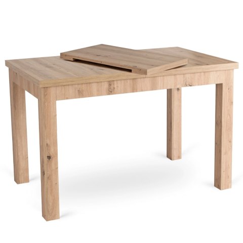 Zestaw Stół SKUBI 120-160 cm Dąb Artisan i 4 Krzesła RODRI Beżowe