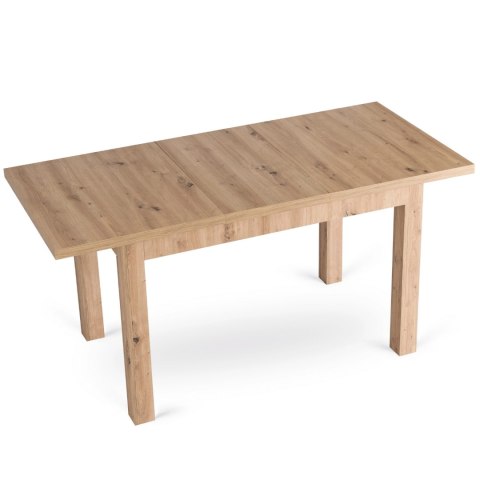Zestaw Stół SKUBI 120-160 cm Dąb Artisan i 4 Krzesła RODRI Beżowe