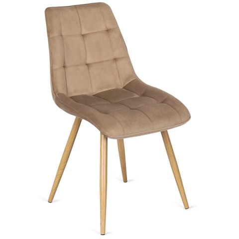 Zestaw Stół SKUBI 120-160 cm Dąb Artisan i 4 Krzesła RODRI Beżowe